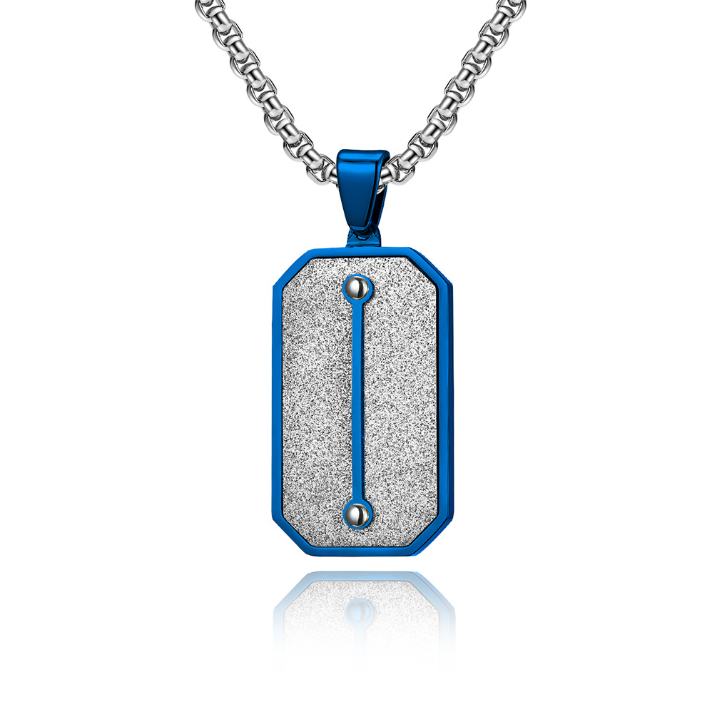 Creative hexagonal emery stainless steel pendant titanium steel hip hop men street shot with long necklaces