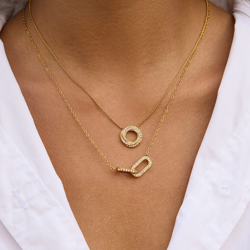 Zircon necklace with accessories for women, light luxury and high-end look, collarbone chain, non-fading jewelry